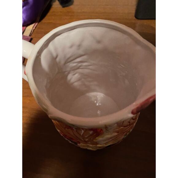 Vintage 1990s Autumn Leaves Ceramic Pitcher 6” Tall, Autumn, Fall, Decoration - Picture 3 of 4